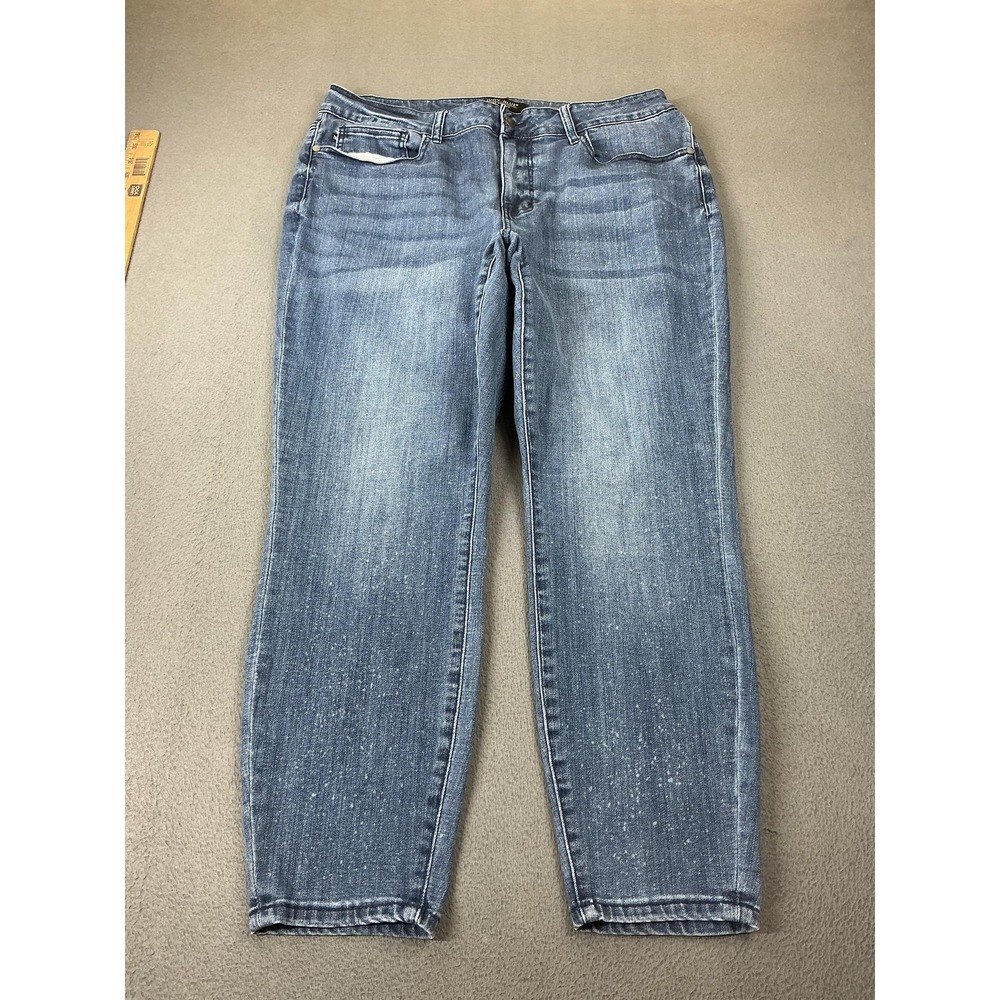 Judy Blue Jeans Womens 18W Blue Tapered Relaxed Mid Rise Stretch Denim